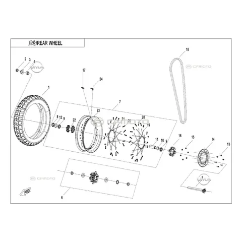CFMoto 800MT Touring - E5 Arka Jant - Tel