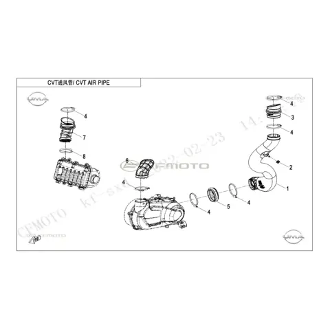 CFMoto CF1000UTR-C (Zforce) 1000SPORT-R (T1B) Varyator Hava Çıkış Borusu – 3. fotoğraf