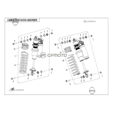 CFMoto CF1000UTR-C (Zforce) 1000SPORT-R (T1B) Arka Amortisör Sağ