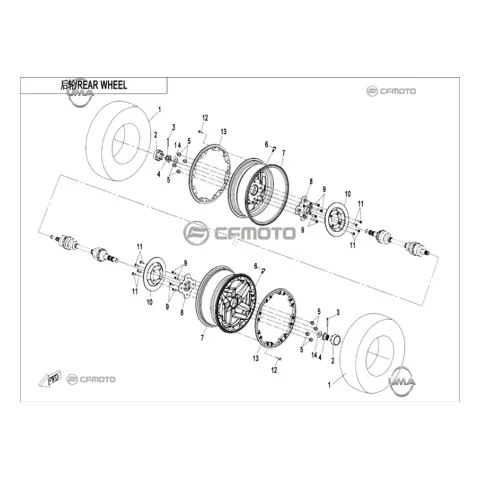 CFMoto CF1000UTR-C (Zforce) 1000SPORT-R (T1B) Flanslı Kilitli Somun – 1. fotoğraf