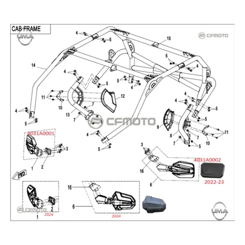 CFMoto CF1000UTR-C (Zforce) 1000SPORT-R (T1B) Yolcu Koruma Braketi Sağ – 1. fotoğraf