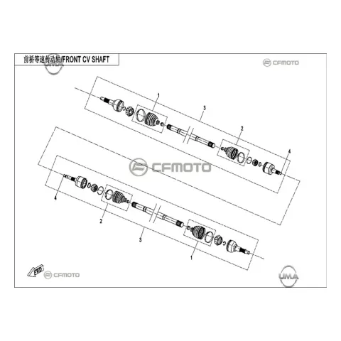 CFMoto CF1000UTR-C (Zforce) 1000SPORT-R (T1B) Ön Aks Komple
