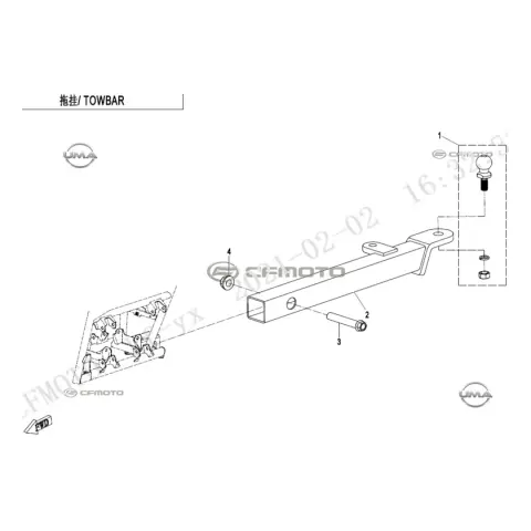 CFMoto CF1000UTR-C (Zforce) 1000SPORT-R (T1B) Ceki Topuzu Braketi Civatası – 2. fotoğraf