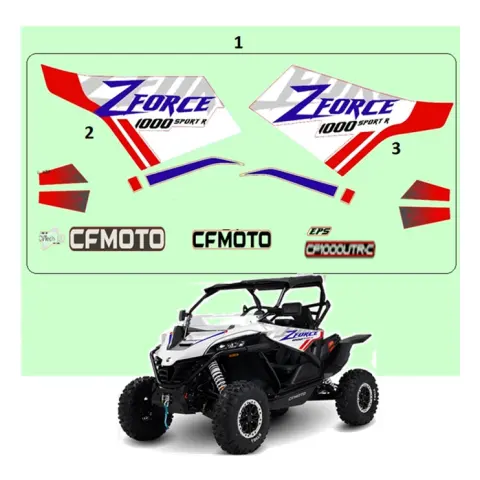 CFMoto CF1000UTR-C (Zforce) 1000SPORT-R (T1B) Etiket (Sağ Kapı (Beyaz))