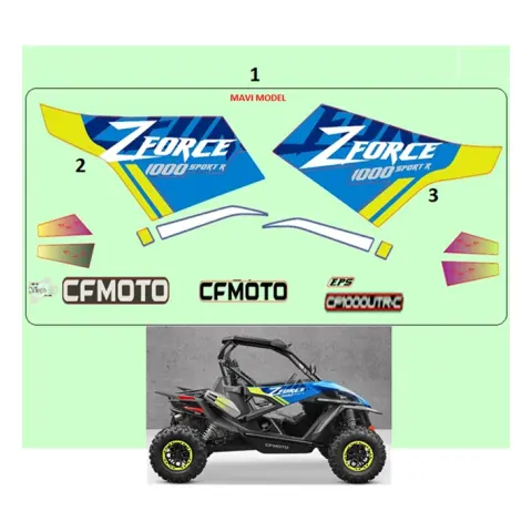 CFMoto CF1000UTR-C (Zforce) 1000SPORT-R (T1B) Etiket (Sol Kapı (Mavi))