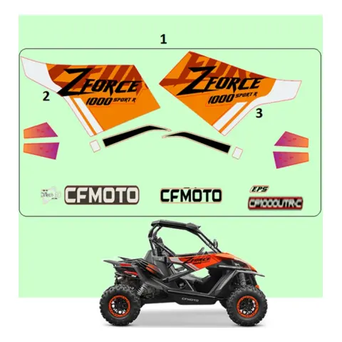 CFMoto CF1000UTR-C (Zforce) 1000SPORT-R (T1B) Etiket (Sol Kapı (Turuncu))