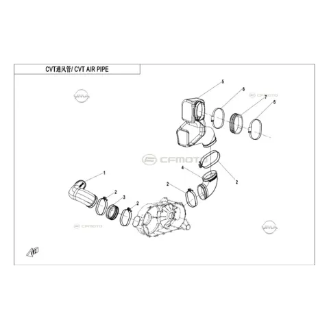 CFMoto Uforce 1000XL (CF1000UTR-5) (T1B) Varyator Hava Giriş Borusu İ