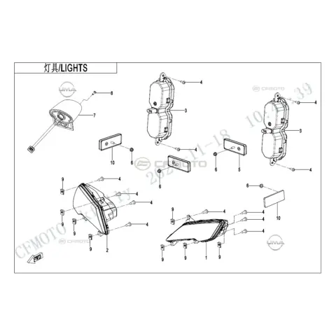 CFMoto Uforce 1000XL (CF1000UTR-5) (T1B) Far Komple Sol (2022) (E5 Soket)