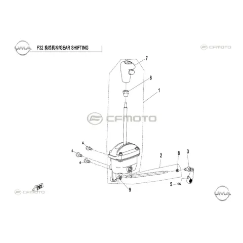CFMoto Uforce 1000XL (CF1000UTR-5) (T1B) Vites Degistirme Kontrol Mili Mafsalı – 3. fotoğraf