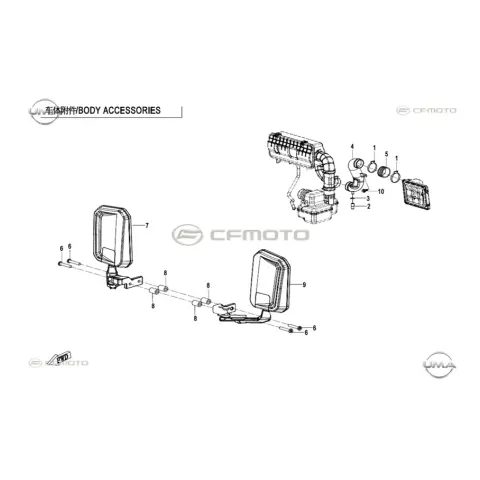 CFMoto Uforce 1000 (T1B) Sol Ayna