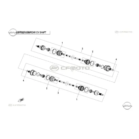 CFMoto Uforce 1000 (T1B) Arka Aks Komple