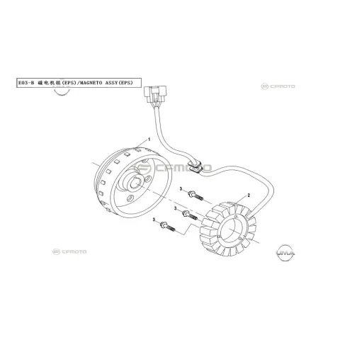 CFMoto Uforce 500 (T1B) Stator – 3. fotoğraf