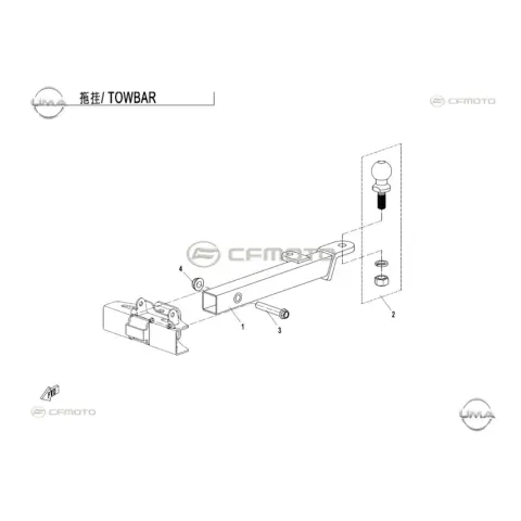 CFMoto Uforce 500 (T1B) Ceki Topuzu Tutucu Braket