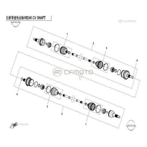 CFMoto Uforce 600 (CF600UTR) T1B (2025) Arka Aks Komple