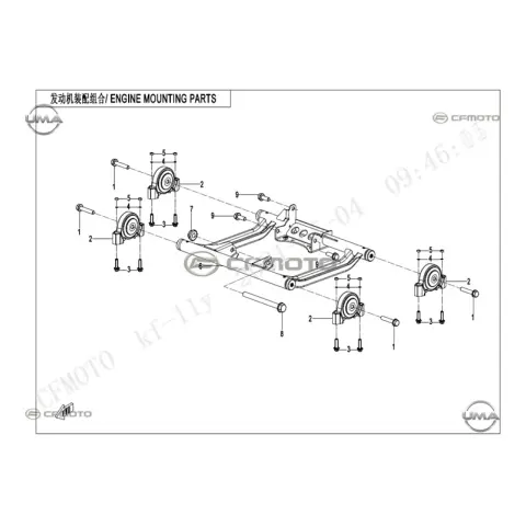 CFMoto Uforce 600 (T1B) Motor Destek