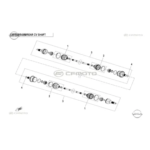 CFMoto Zforce 1000 (T1B) Arka Aks Komple