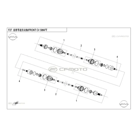 CFMoto Zforce 950 Sport-4 (CF1000STR-3L) (T1B) (2026) Arka Aks Korugu Dış