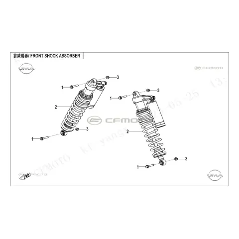 CFMoto Zforce 950 Sport 4 CF1000STR 3L Ön Amortisör (Turuncu)