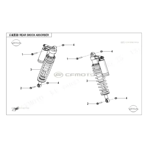 CFMoto Zforce 950 Sport 4 CF1000STR 3L Arka Amortisör (Sarı)