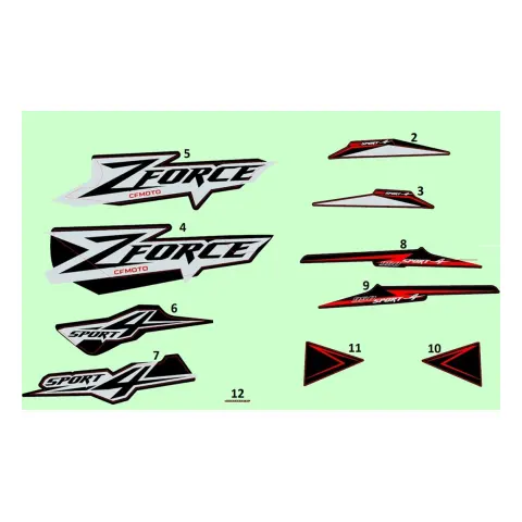 CFMoto Zforce 950 Sport 4 CF1000STR 3L Etiket (A. Kapı Sol SPORT4)Siyah MDL