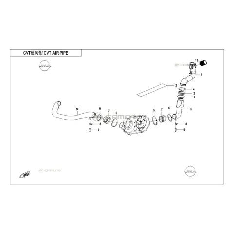 CFMoto CF Goes Terrox 400L (CF400ATR-4L) (T3B) Varyator Hava Çıkış Boğazı