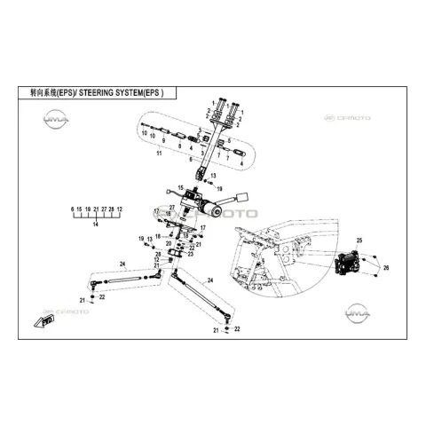 CFMoto CF Goes Terrox 400L (CF400ATR-4L) (T3B) Direksiyon Bağlantı Braketi