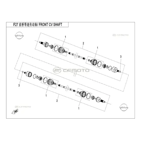 CFMoto CF Goes Terrox 400L (CF400ATR-4L) (T3B) Ön Aks Komple – 3. fotoğraf