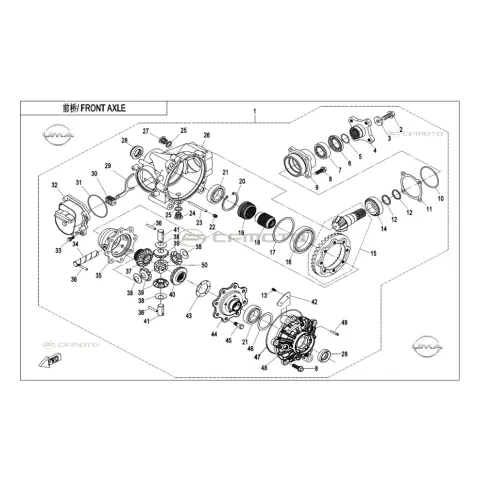 CFMoto CF Goes Terrox 400L (CF400ATR-4L) (T3B) Ön Diferansiyel Kutusu