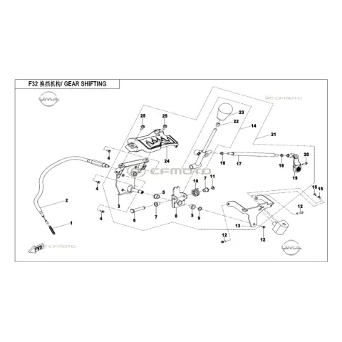 CFMoto CF Goes Terrox 400L (CF400ATR-4L) (T3B) Vites Degistirme Kolu Baglan Braketi Alt
