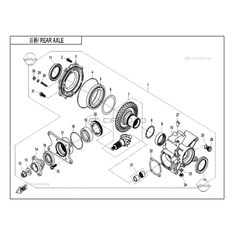 CFMoto CF Goes Terrox 400L (CF400ATR-4L) (T3B) Arka Diferansiyel Ayar Simi (1.6) – 2. fotoğraf