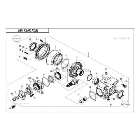 CFMoto CF Goes Terrox 400L (CF400ATR-4L) (T3B) Arka Diferansiyel Ayar Simi (0.60) – 1. fotoğraf