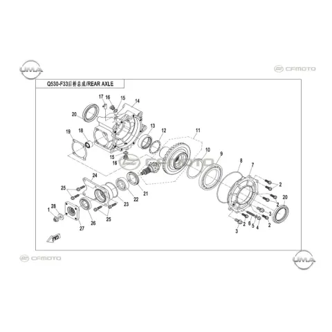 CFMoto CF Goes Terrox 400L (CF400ATR-4L) (T3B) Arka Diferansiyel Ayar Simi (0.60) – 3. fotoğraf
