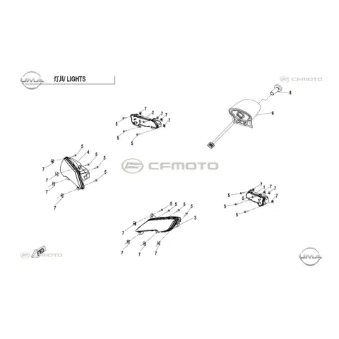 CFMoto CF1000ATR (T3B) Arka Stop Komple Sol