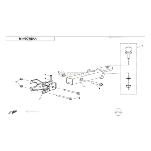 CFMoto CF1000ATR (T3B) Ceki Topuzu Bağlantı Braketi – 3. fotoğraf