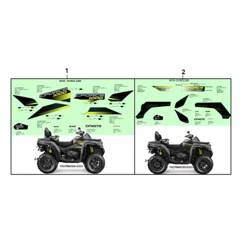 CFMoto CF1000ATR (T3B) (2022) Etiket Seti (Gri)