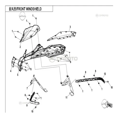 CFMoto CF1000ATR Overland (T3B) Gidon Muhafaza Braketi Sol