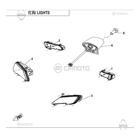 CFMoto CF1000ATR Overland (T3B) Arka Stop Komple Sol