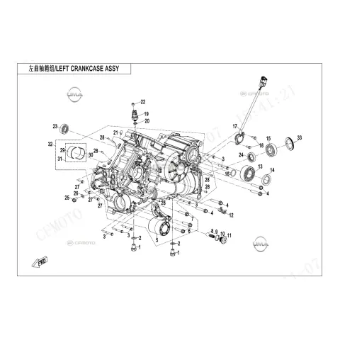 CFMoto CF1000ATR-2 (CF1000 Touring High) (T3B) Krank Kutusu Sol Komple