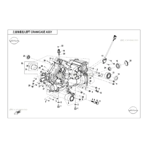CFMoto CF1000ATR-2 (CF1000 Touring High) (T3B) Krank Kutusu Sol Komple – 3. fotoğraf