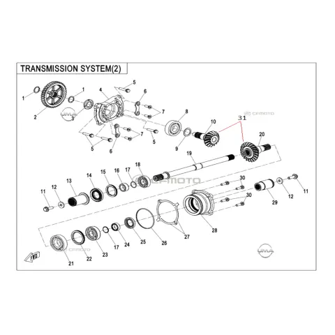 CFMoto CF1000ATR-2 (CF1000 Touring High) (T3B) Mahrutı Dişli Seti