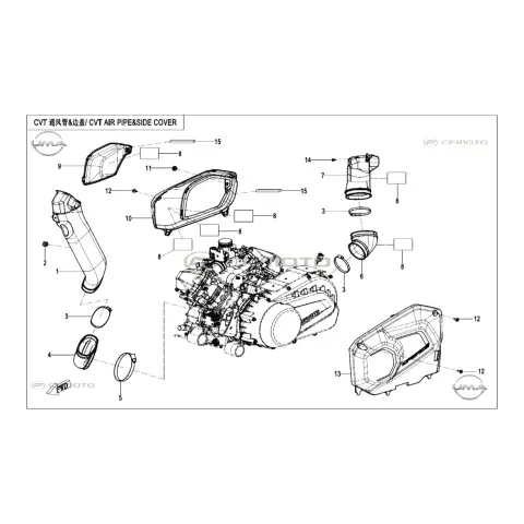CFMoto CF1000ATR-2 (CF1000 Touring High) (T3B) Krank Kutusu Sağ Dekor Kapak – 3. fotoğraf