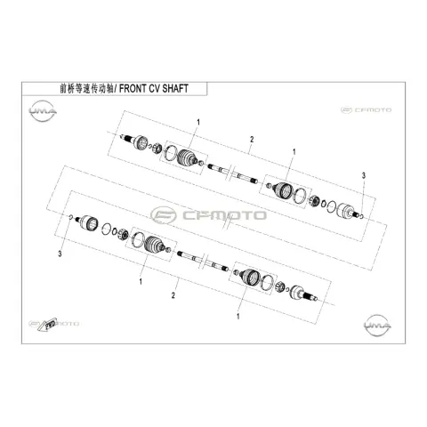 CFMoto CF1000ATR-2 (CF1000 Touring High) (T3B) Ön Aks Komple – 3. fotoğraf