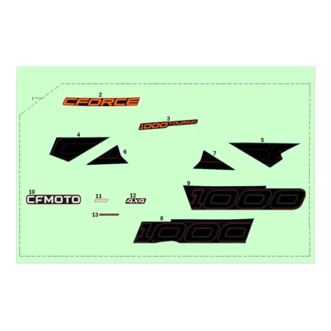 CFMoto CF1000ATR-2 (CF1000 Touring High) (T3B) Etiket Seti (Siyah Model)
