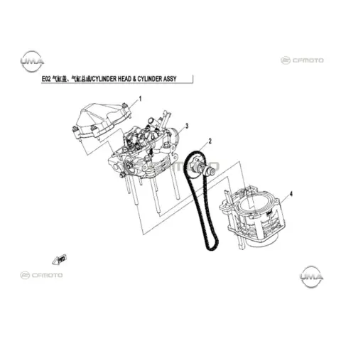CFMoto CF400ATR 2L (T3B) Silindir Kapağı Komple