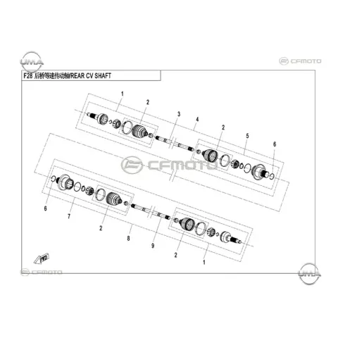 CFMoto CF400ATR 2L (T3B) Rulman Ve Koruk Takımı Sağ – 3. fotoğraf