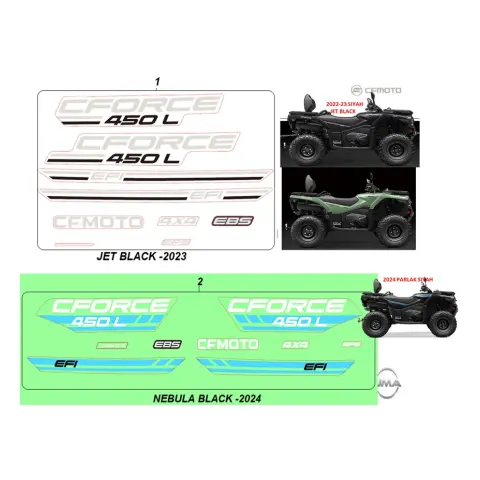 CFMoto CF450ATR-3L (T3B) Etiket Seti Komple (Yesil)