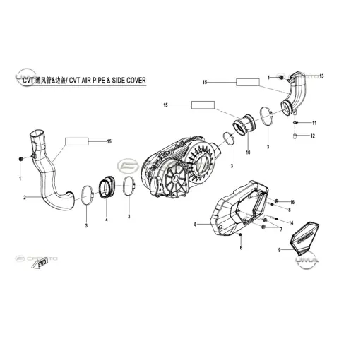 CFMoto CF600ATR-2L (T3B) Varyator Hava Giriş Boğazı