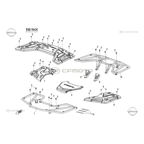 CFMoto CF600ATR-2L (T3B) Arka Port Bagaj Üst Karenaj – 1. fotoğraf