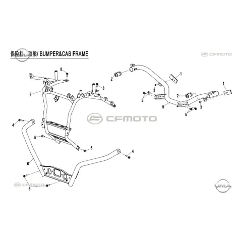CFMoto CF600ATR-2L (T3B) Ön Panjur Bağlantı Braketi