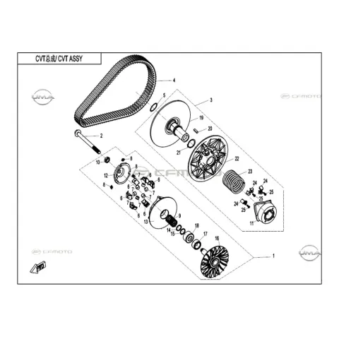 CFMoto CF600ATR-2LC (T3B) Arka Varyator Kapak
